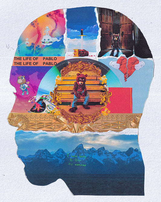 Kanye Head Collage Poster - kxng
